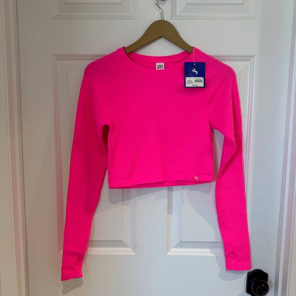 JoyLab Pink Long Sleeve active crop top